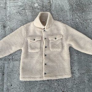 Wonder Nation Kids Jacket Beige Button Up Double Pocket Size M(8)kids